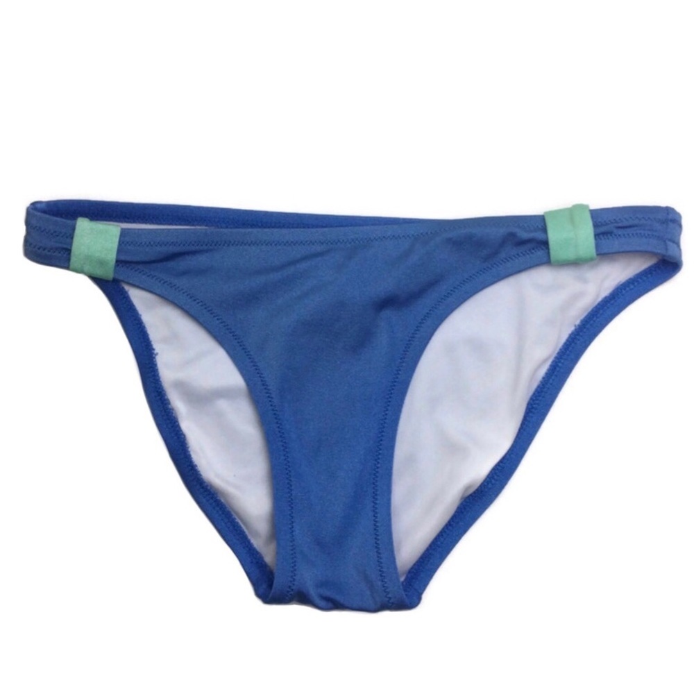 Victoria’s Secret Shimmer Gathered Blue Bikini Bottoms Size XS